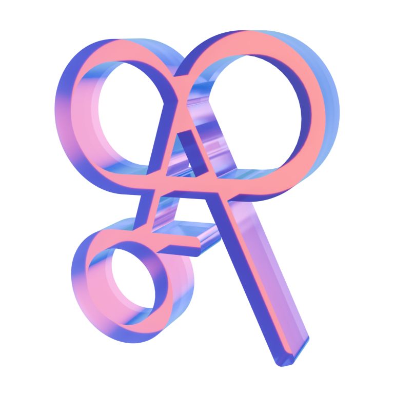 Logo with iridescent colors